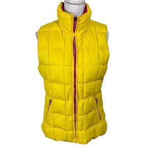 Avalon Femme Los Angeles Women's M Puffer Vest Yellow Pink Zip